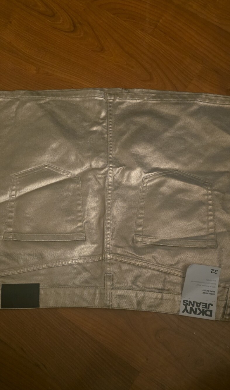 NWT DKNY Women Metallic Gold Jean Shorts